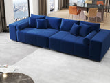 Canapea extensibilă dumonde cu ladă de depozitare si sezut confortabil din spuma HR, Marbela Royal Velvet Albastru XXL 295x100 cm