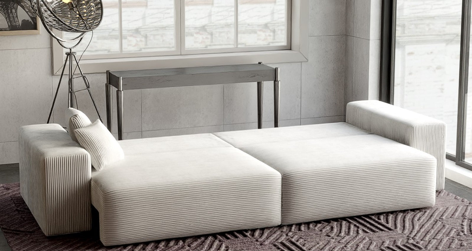 Canapea extensibilă dumonde cu ladă de depozitare si sezut confortabil din spuma HR, Marbela Zoom Bej XXL 295x100 cm fabrica
