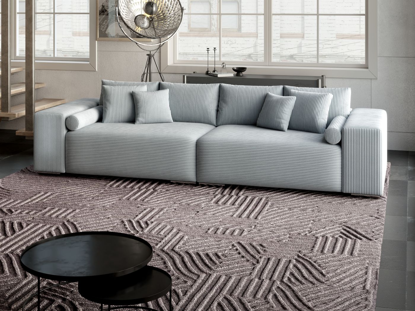 Canapea extensibilă dumonde cu ladă de depozitare si sezut confortabil din spuma HR, Marbela Zoom Mint XXL 295x100 cm fabrica