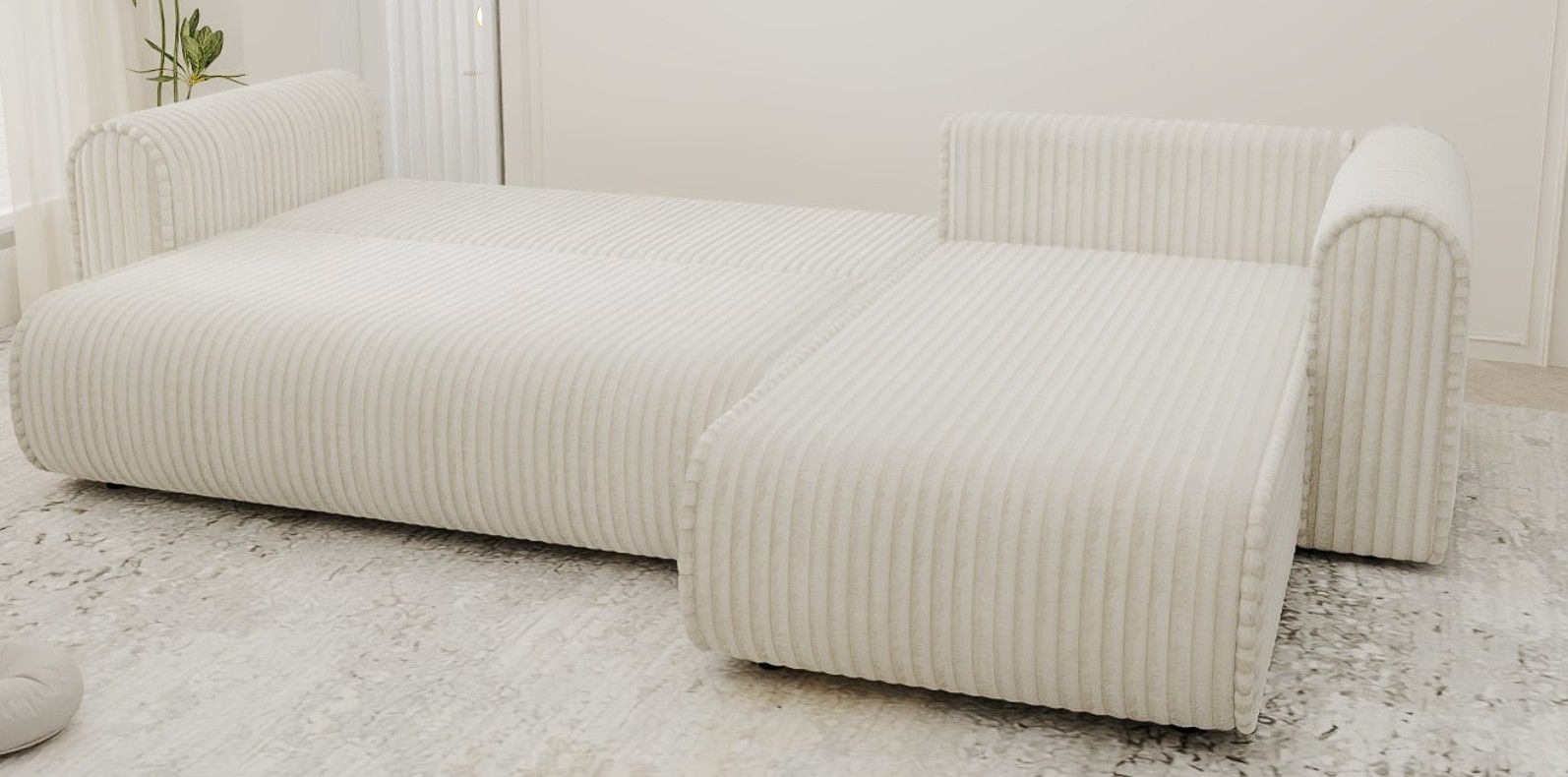 Colțar extensibil dumonde cu ladă de depozitare si sezut confortabil din spuma high-density, Monaco XL Tilia Olive II 340x185 cm