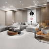Colțar extensibil dumonde cu ladă de depozitare si sezut confortabil din spuma high-density, Loana U Enjoy Silver 375x185 cm