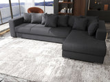 Colțar extensibil dumonde cu ladă de depozitare si sezut confortabil din spuma HR, Gloria Antracit IV 320x183 cm Fabrica