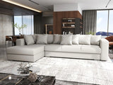 Colțar extensibil dumonde cu ladă de depozitare si sezut confortabil din spuma HR, Gloria Beige 320x183 cm Fabrica
