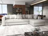 Colțar extensibil dumonde cu ladă de depozitare si sezut confortabil din spuma HR, Gloria Beige II 320x183 cm Fabrica