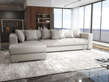 Colțar extensibil dumonde cu ladă de depozitare si sezut confortabil din spuma HR, Gloria Beige 320x183 cm Fabrica