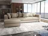 Colțar extensibil dumonde cu ladă de depozitare si sezut confortabil din spuma HR, Gloria Beige IV 320x183 cm Fabrica