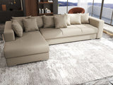 Colțar extensibil dumonde cu ladă de depozitare si sezut confortabil din spuma HR, Gloria Beige IV 320x183 cm Fabrica