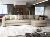 Colțar extensibil dumonde cu ladă de depozitare si sezut confortabil din spuma HR, Gloria Beige III 320x183 cm Fabrica