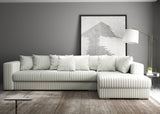 Colțar extensibil dumonde cu ladă de depozitare si sezut confortabil din spuma HR, Gloria Bej Ambience II 320x183 cm Fabrica