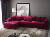 Colțar extensibil dumonde cu ladă de depozitare si sezut confortabil din spuma HR, Gloria Bordeaux Zoom 320x183 cm Fabrica