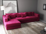 Colțar extensibil dumonde cu ladă de depozitare si sezut confortabil din spuma HR, Gloria Bordeaux Zoom 320x183 cm Fabrica