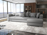 Colțar extensibil dumonde cu ladă de depozitare si sezut confortabil din spuma HR, Gloria Grey II 320x183 cm Fabrica