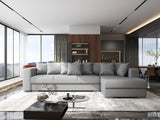 Colțar extensibil dumonde cu ladă de depozitare si sezut confortabil din spuma HR, Gloria Grey II 320x183 cm Fabrica