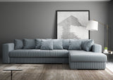 Colțar extensibil dumonde cu ladă de depozitare si sezut confortabil din spuma HR, Gloria Grey Zoom II 320x183 cm Fabrica