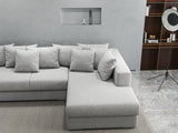 Colțar extensibil dumonde cu ladă de depozitare si sezut confortabil din spuma HR, Gloria Gri Euphoria II 320x183 cm Fabrica