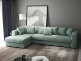 Colțar extensibil dumonde cu ladă de depozitare si sezut confortabil din spuma HR, Gloria Mint Ambience 320x183 cm Fabrica