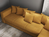 Colțar extensibil dumonde cu ladă de depozitare si sezut confortabil din spuma HR, Gloria Mustar Zoom II 320x183 cm Fabrica
