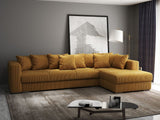 Colțar extensibil dumonde cu ladă de depozitare si sezut confortabil din spuma HR, Gloria Mustar Zoom II 320x183 cm Fabrica
