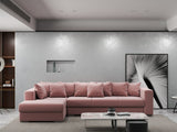 Colțar extensibil dumonde cu ladă de depozitare si sezut confortabil din spuma HR, Gloria Pink 320x183 cm Fabrica