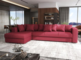 Colțar extensibil dumonde cu ladă de depozitare si sezut confortabil din spuma HR, Gloria Red 320x183 cm Fabrica