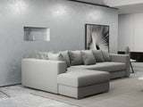 Colțar extensibil dumonde cu ladă de depozitare si sezut confortabil din spuma HR, Gloria Royal Grey 320x183 cm Fabrica