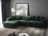 Colțar extensibil dumonde cu ladă de depozitare si sezut confortabil din spuma HR, Gloria Verde Ambience 320x183 cm Fabrica