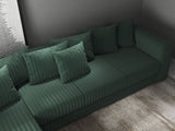 Colțar extensibil dumonde cu ladă de depozitare si sezut confortabil din spuma HR, Gloria Verde Ambience 320x183 cm Fabrica