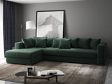 Colțar extensibil dumonde cu ladă de depozitare si sezut confortabil din spuma HR, Gloria Verde Ambience 320x183 cm Fabrica
