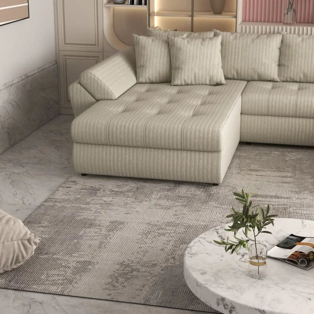 Colțar extensibil dumonde cu ladă de depozitare Loana Ambience bej U 375x185 cm