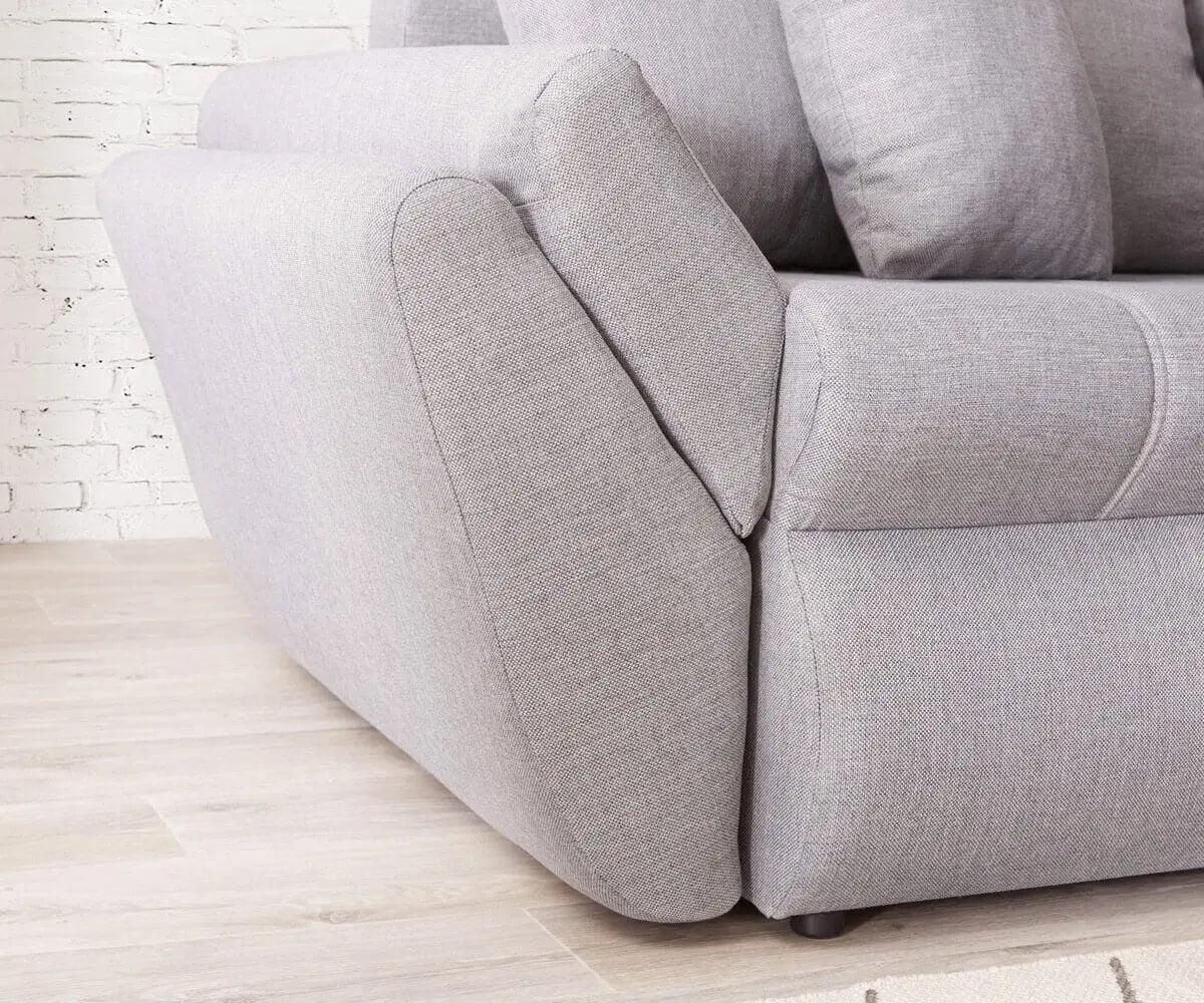 Colțar extensibil dumonde cu ladă de depozitare si sezut confortabil din spuma HR, Loana Enjoy Grey II 270x185 cm