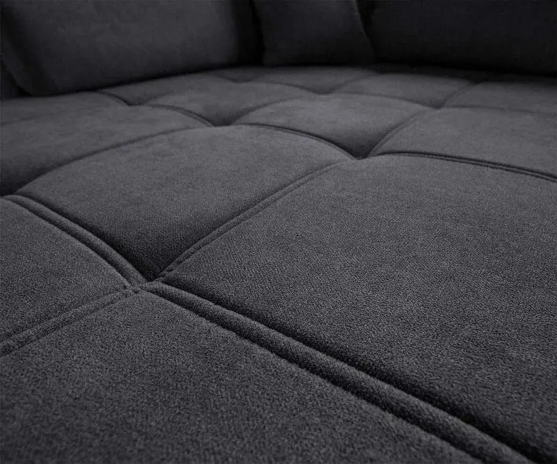 Colțar extensibil cu ladă de depozitare Loana Grafit II 270x185 cm