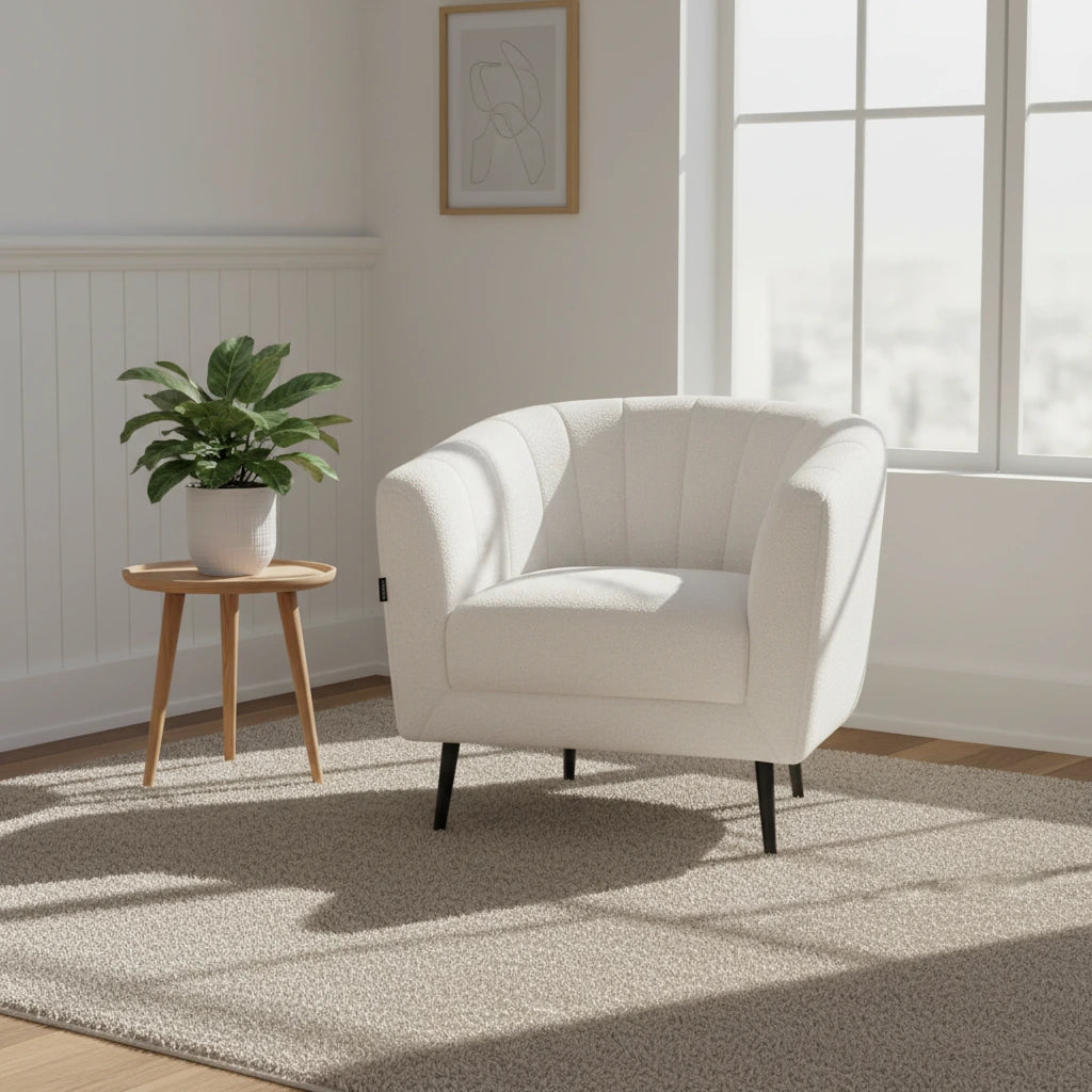 Fotoliu dumonde tapitat Bej modern Diego 75x78cm