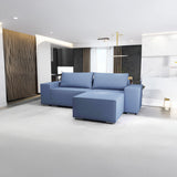Colțar extensibil dumonde cu ladă de depozitare si sezut confortabil din spuma HR, Dream Enjoy Albastru 290x185 cm II