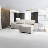 Colțar extensibil dumonde cu ladă de depozitare si sezut confortabil din spuma HR, Dream Enjoy Bej 290x185 cm II