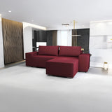 Colțar extensibil dumonde cu ladă de depozitare si sezut confortabil din spuma HR, Dream Enjoy Rosu 290x185 cm II