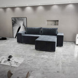 Colțar extensibil dumonde cu ladă de depozitare si sezut confortabil din spuma HR, Dream Euphoria Grafit 290x185 cm II