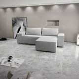 Colțar extensibil dumonde cu ladă de depozitare si sezut confortabil din spuma HR, Dream Euphoria Gri 290x185 cm II