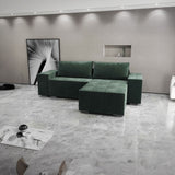 Colțar extensibil dumonde cu ladă de depozitare si sezut confortabil din spuma HR, Dream Euphoria Verde 290x185 cm II