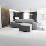 Colțar extensibil dumonde cu ladă de depozitare si sezut confortabil din spuma HR, Dream Royal Gri 290x185 cm II