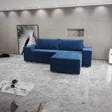 Colțar extensibil dumonde cu ladă de depozitare si sezut confortabil din spuma HR, Dream Zoom Albastru 290x185 cm II