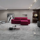 Colțar extensibil dumonde cu ladă de depozitare si sezut confortabil din spuma HR, Dream Zoom Rosu 290x185 cm II Fabrica