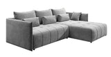 Colțar extensibil dumonde cu ladă de depozitare si sezut confortabil din spuma HR, Malta Grey II 235x185 cm