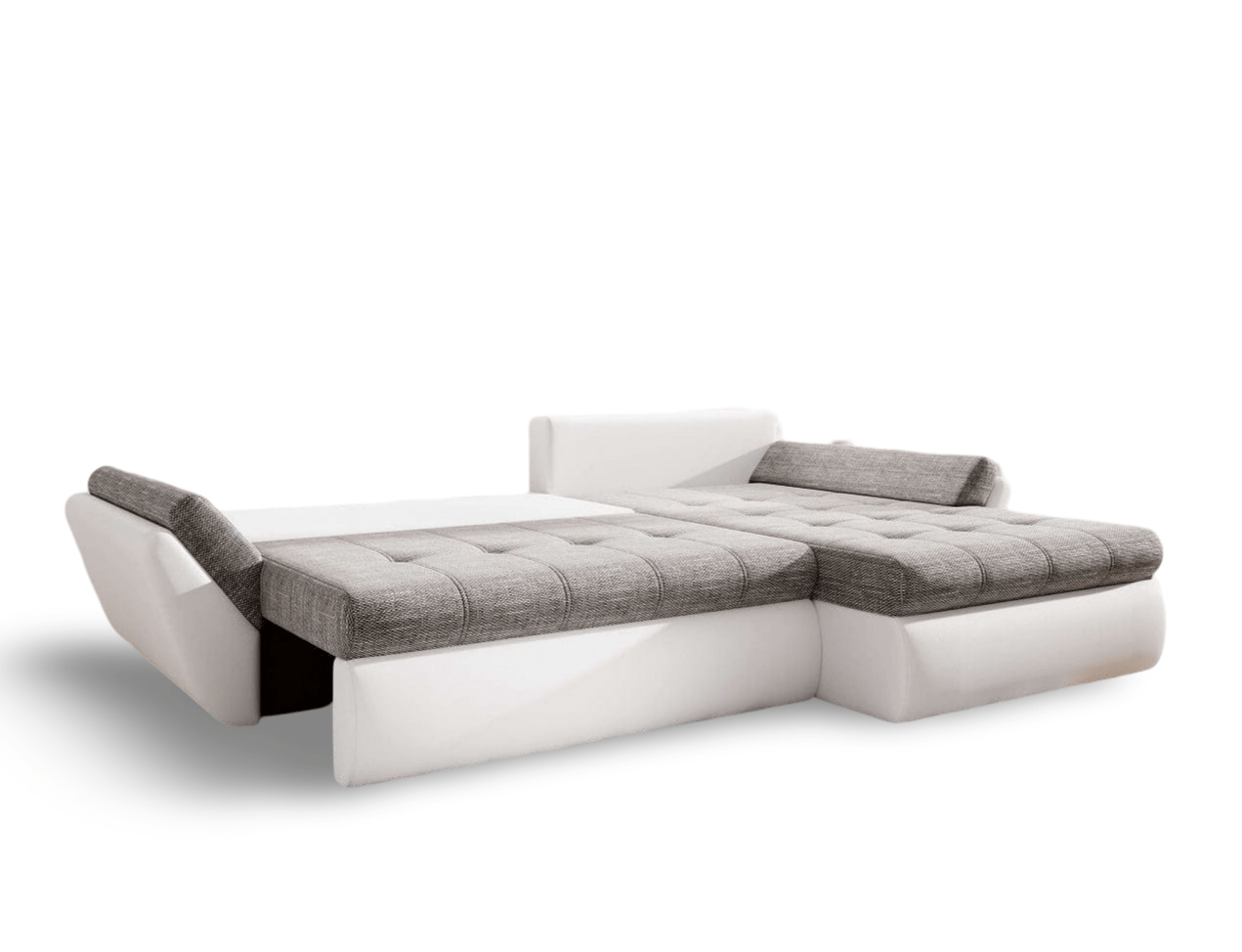 Colțar extensibil dumonde cu ladă de depozitare si sezut confortabil din spuma HR, Loana Euphoria Dove II 270x185 cm Fabrica