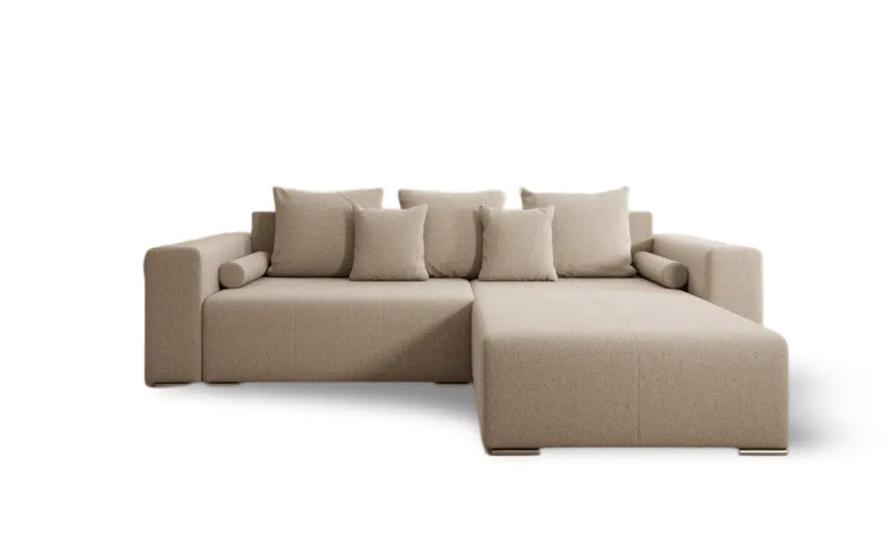 Colțar extensibil dumonde cu ladă de depozitare si sezut confortabil din spuma HR, Marbela Beige II 275x185 cm Fabrica