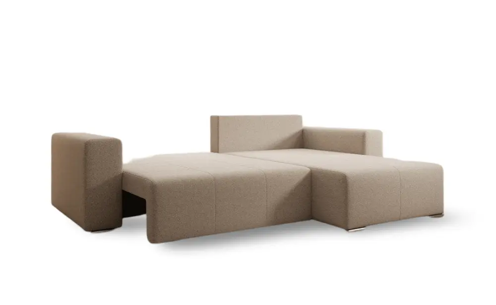 Colțar extensibil dumonde cu ladă de depozitare si sezut confortabil din spuma HR, Marbela Beige II 275x185 cm Fabrica