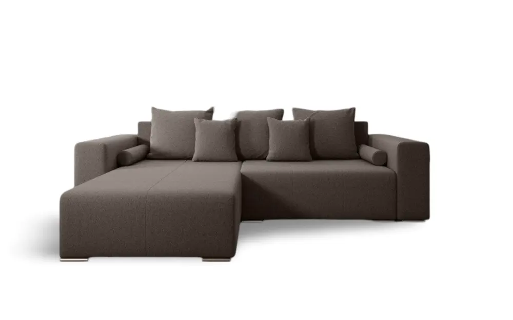 Colțar extensibil dumonde cu ladă de depozitare si sezut confortabil din spuma HR, Marbela Kaki 275x185 cm Fabrica