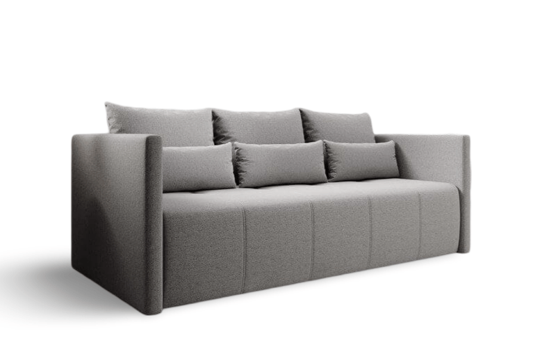 Canapea extensibilă dumonde cu ladă de depozitare si sezut confortabil din spuma HR, Malta New Grey 210x100 cm