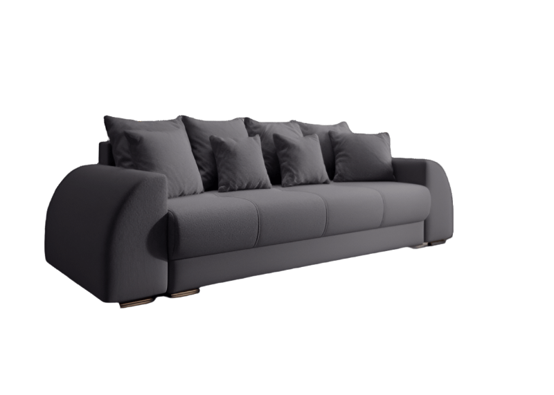 Canapea extensibilă dumonde cu ladă de depozitare si sezut confortabil din spuma HR, Verona Graphite 260x100 cm Fabrica
