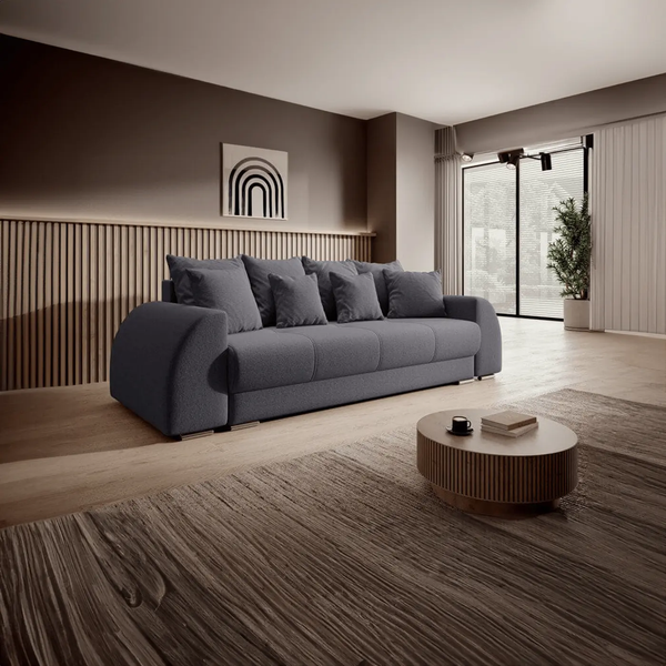 Canapea extensibilă dumonde cu ladă de depozitare Verona Graphite 260x100 cm
