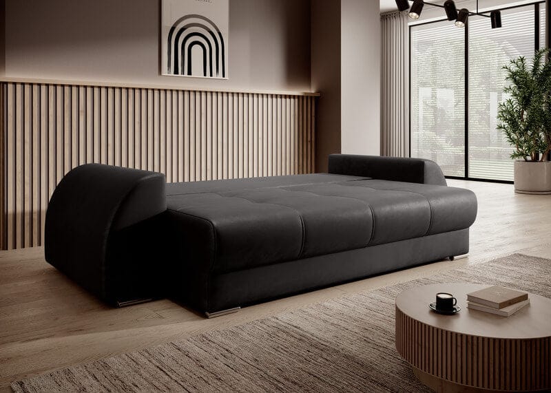Canapea extensibilă cu ladă de depozitare si sezut confortabil din spuma HR, Verona Antracit 260x100 cm